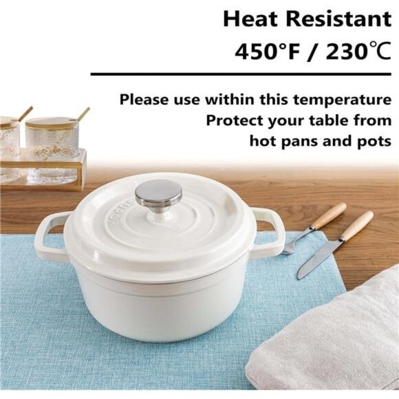 Cloth Placemats Set of 4 for Holiday Dinner Linen Placemat Heat Resistant - Picture 4 of 7